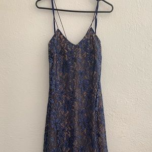 Anthropologie blue lace dress